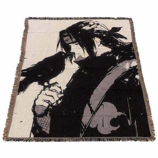 Discover Anime Woven Blanket | Manga Inspired Tapestry | Custom Woven Throw | Manga Fan Art Decor
