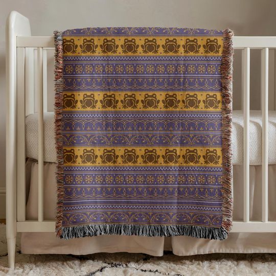 Discover Chocolate Ornate Frogs Woven Throw Blanket | Magical Wizard Home Decor | Holiday Decoration | Tapestry Style | Housewarming Gift