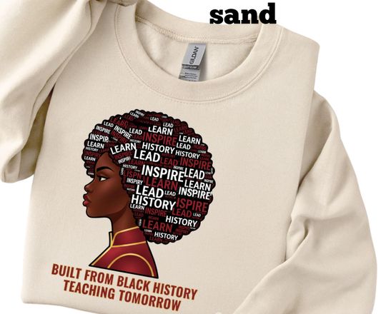 Discover Black History Month Teacher Shirt | Built From Black History | Educator Empowerment Afro Design | Black Excellence Apparel