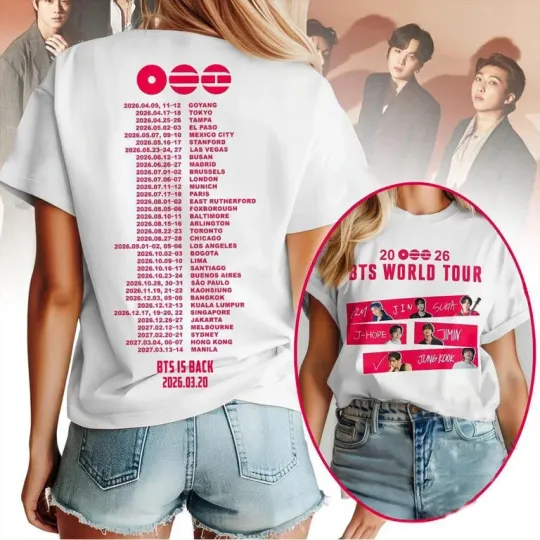 Discover Two-Sided BTS 2026 World Tour Shirt , Bangtan Come Back Shirt for Army, Kpop Al