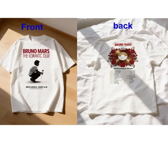 Discover Bruno Mars The Romantic Tour 2026 Shirt, Bruno Mars Concert
