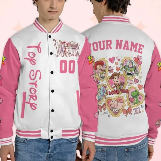 Personalized Toy Story Coquette Bow Locket Valentine Gift Baseball Jacket