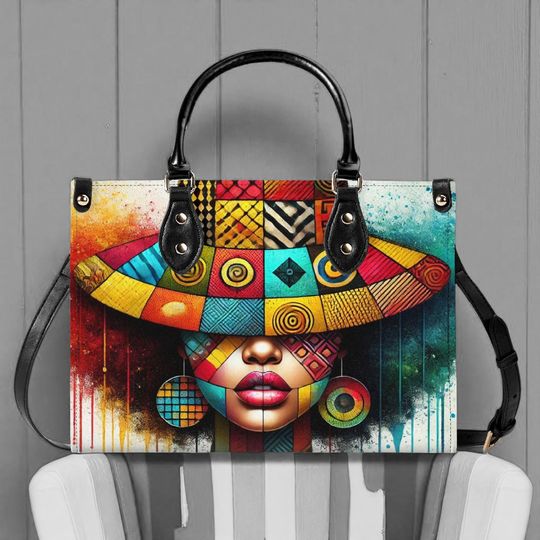 Discover AfroNova Leather Tote Bag: Afro-Centric Urban Shoulder BagTop-Handle Bag