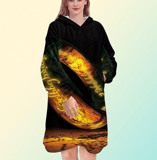Discover Lord of the Rings blanket hoodie, LOTR oversize fleece sweatshirt, Unisex