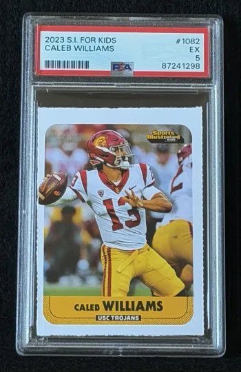 Discover CALEB WILLIAMS ROOKIE 2023 Sports Illustrated for Kid SI USC football Bears PSA 5