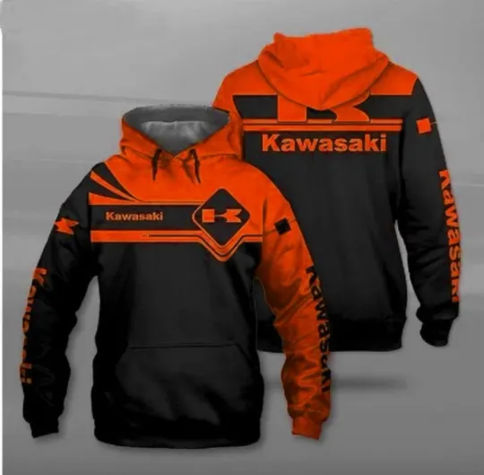 Discover 3D Kawasaki Red Black Hoodie for Friends