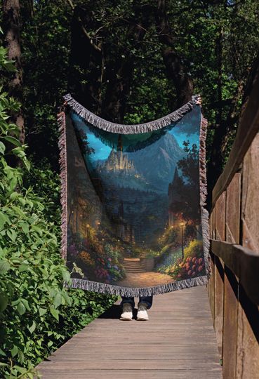 Acotar Inspired Woven Blanket, Night Court of Prythian Throw, Booktok, Room Tapestry Decor