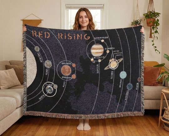 Discover Red Rising Sci Fi Howler's Merch Woven Blanket, Darrow Inspired Throw