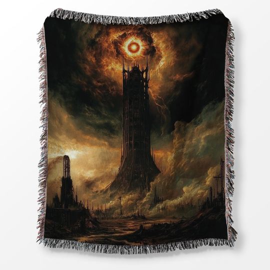 Discover Isengard Tapestry Blanket: Lord of the Rings Woven Throw