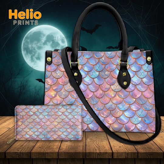 Discover Mermaid Scale Tote Bag, Holographic Pastel Handbag, Iridescent Fish Scale Bag, Ocean Fantasy HandBag, Mermaid Tote Bag, Gift For Her