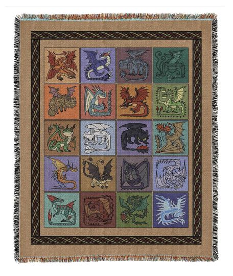Discover Woven Fantasy Dragon Blanket/Tapestry, HTTYD Inspired Throw (50x60)
