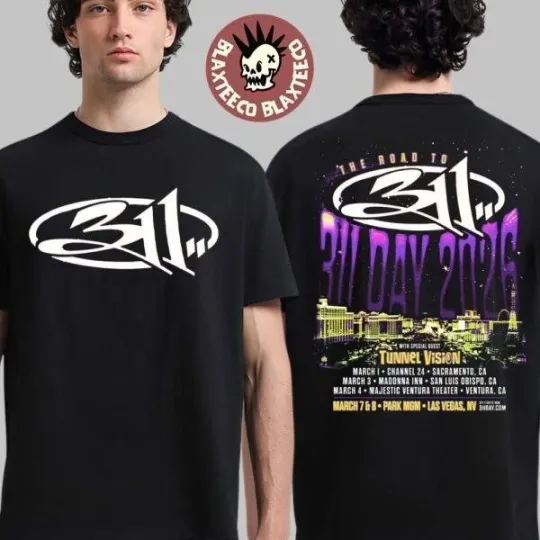 Discover 311 The Road To 311 Day 2026 Tour Dates California Las Vegas Shirt