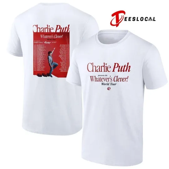 Discover Charlie Puth Whatever’s Clever World Tour 2026 Unisex T-Shirt Hoodie Sweatshirt