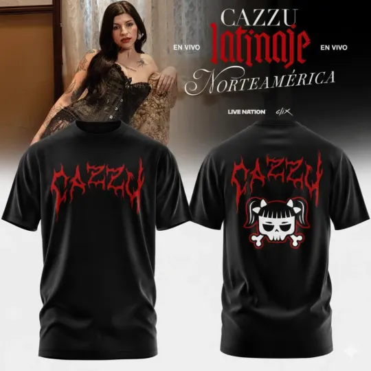 Discover Cazzu Latinaje Tour 2026 Black T-Shirt