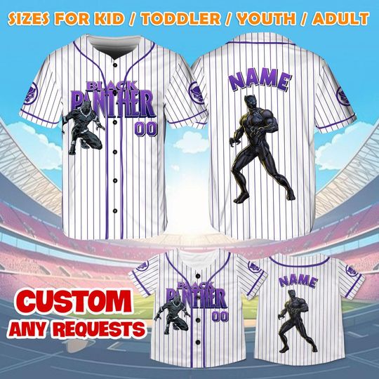 Discover Black Panther Jersey Shirt, Marvel Avengers Baseball Jersey, Marvel King of Wakanda Cosplay, Marvel Party Outfit, Disney Trip Shirt, QJ85