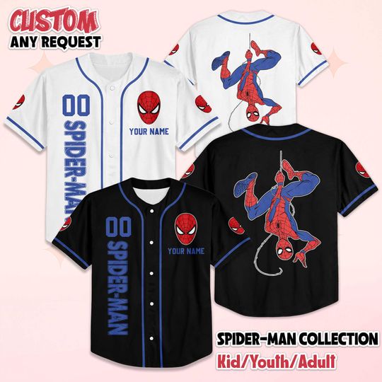 Discover Custom Spider-Man Baseball Jersey, Spider-Man Baseball Shirt, Marvel Avengers Team Jersey Shirt, Birthday Gift