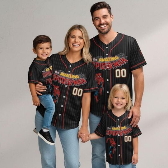 Discover Personalize The Amazing Spider-Man Street Hero Baseball Jersey NDC02, Custom Disney Birthday Shirt, Gift for Spider-man Fans