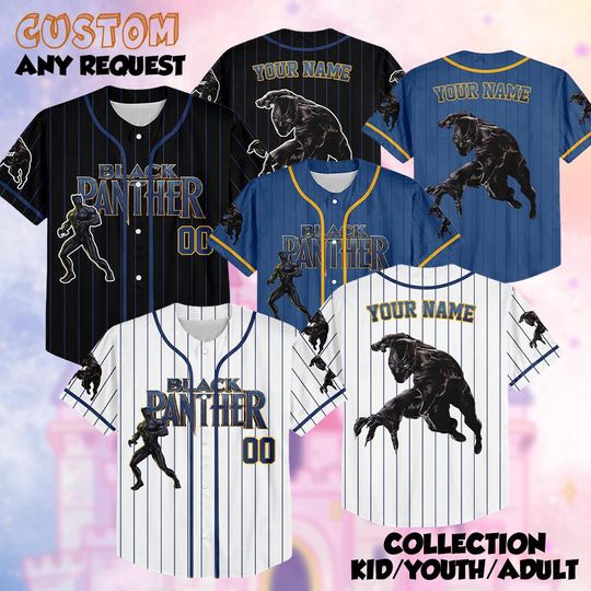 Black Panther Baseball Jersey, Avengers Black Panther Jersey, Marvel Avengers Black Panther Shirt, Avengers Characters Jersey Shirt