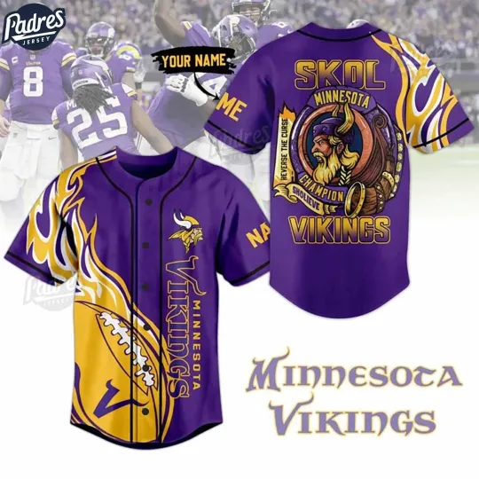 Custom football Minnesota Vikings Baseball Jersey