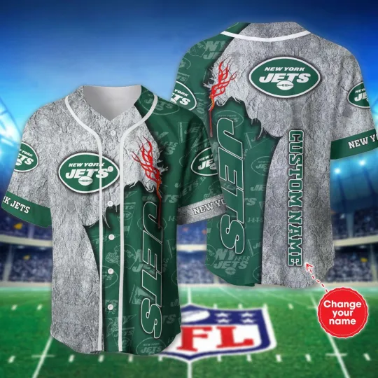 Discover Personalized New York Jets Baseball jersey shirt for fans