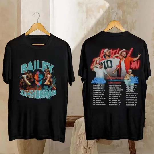Discover Bailey Zimmerman Inspired Tour 2026 Country Concert T-shirt