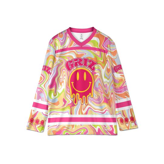Discover Griz Rave Jersey, Smiley Slime Hockey Shirt, Trippy EDM Festival Outfit