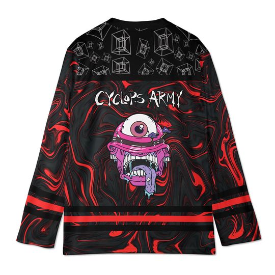 Discover Subtronics Rave Jersey, Cyclops Army Hockey Shirt, Dark Trippy Outfit For Dubstep Fans