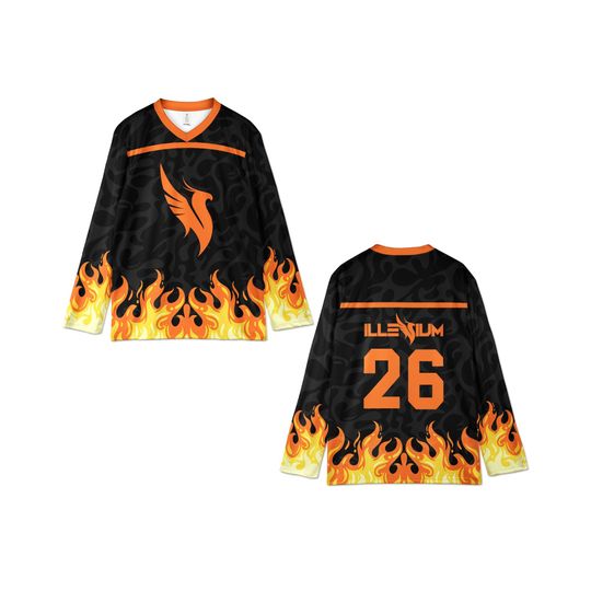 Discover Illenium Rave Jersey, Fire Flame Hockey Shirt, Bass Vibes Festival Outfit