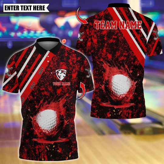 Discover Golf Paint Splash Personalized Name 3D Shirt, Team Name 3D Polo Shirt, Golf Team Jersey for Golfer, Gift for Golfer, Golf Shirt
