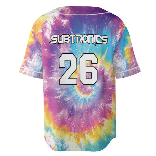 Discover Subtronics Baseball Jersey, Tie Dye Rave Shirt, Rainbow Edm Merch For Bass Festival