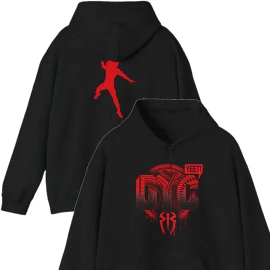 OTC Yeet Roman Reigns Jey Uso Double Sided Hoodie Black Sweatshirt