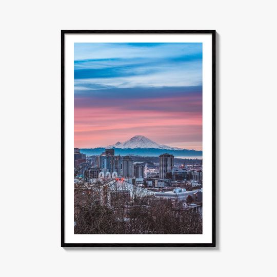 Discover Seattle Skyline Fine Art Photo Print, City Wall Decor Poster, Washington USA