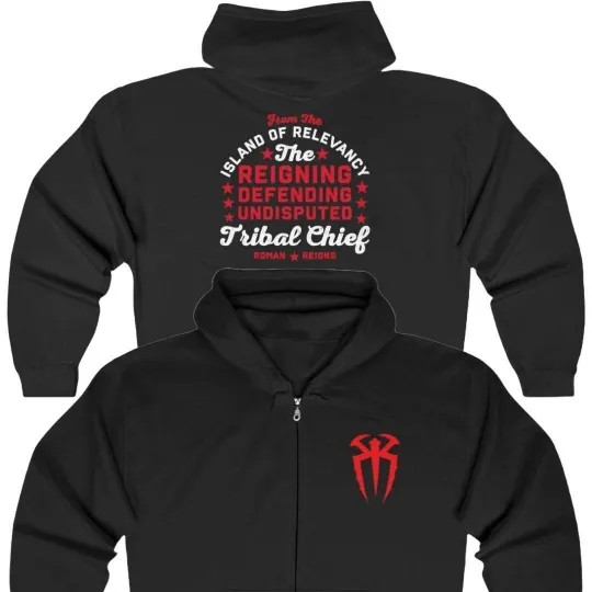 Roman Reigns Undisputed Tribal Chief Black Double Sided Zip Hoodie