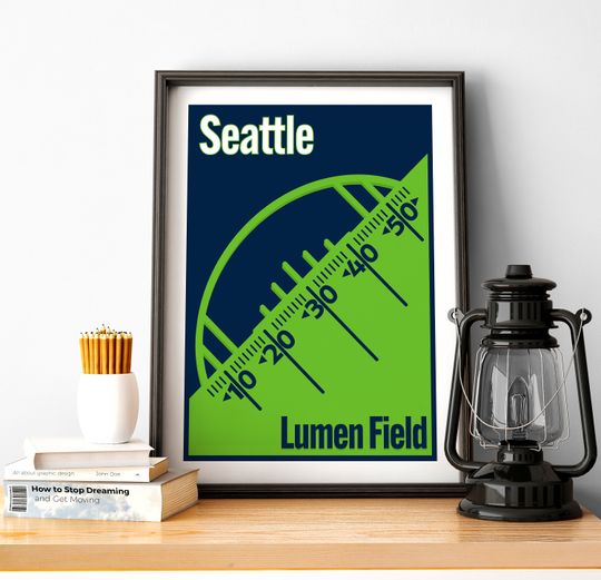 Discover Minimal Seattle Football Poster Lumen Field Print of Seahawks Fan Gift of Seattle Print of Seattle Gift Poster of Seahawks Wall Art
