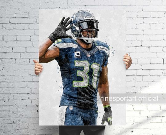Discover Kam Chancellor Seattle Poster, Canvas, Football print, Sports wall art, Man Cave, Gift, Kids Room Decor