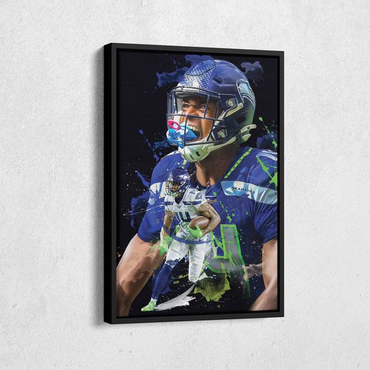 Discover DK Metcalf Poster Seattle Seahawks football Artwork Framed Wall Art Canvas Print Home Decor