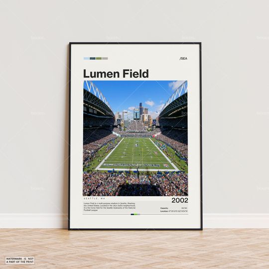 Lumen Field Poster, Seattle Seahawks Poster Print, football Stadium Poster, Sports Poster