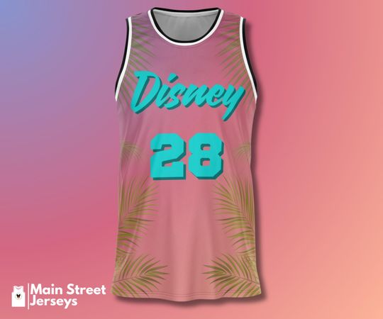 Discover Disney Mickey Mouse Basketball Jersey - Tropical Sunset Summer Vibe 1928 - Vintage Cartoon Character Hoop Shirt