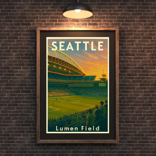 Discover Seattle Sounders FC Poster | Lumen Field Poster | Vintage Football Stadium Wall Art