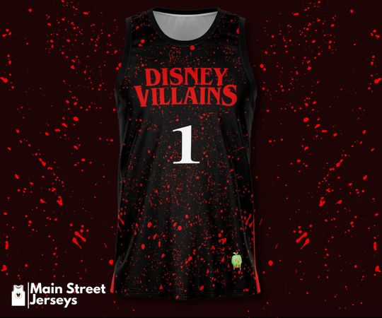 Discover Disney Villains Basketball Jersey - Upside Down Vibes - Poison Apple - Stranger Things
