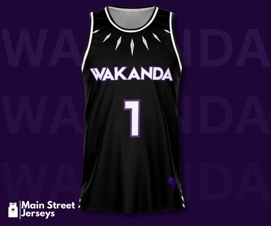 Discover Wakanda Forever! Black Panther Basketball Jersey - T'Challa   Vibranium Necklace Design