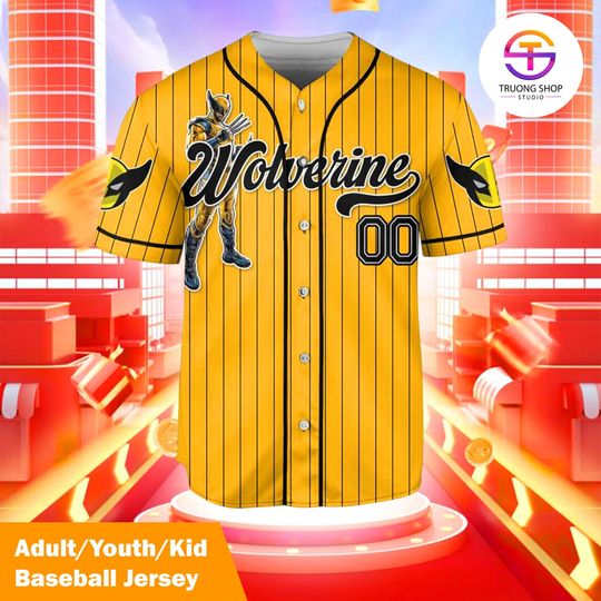 Discover Custom Disney Wolverine Baseball Jersey, Marvel Hero Team Shirt, Matching Baseball Outfit, Gift for Marvel Fans