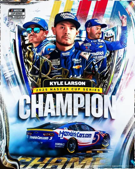 Discover Kyle Larson Hendrick Motorsports 2025 NASCAR Cup Series Champion Poster