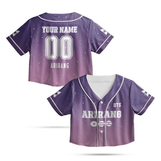 Discover Personalized Arirang world tour crop top baseball Jersey, Custom Bangtan Tour Idol Jersey, Kpop baseball Jersey For Teen Girl Women Kpop Fan
