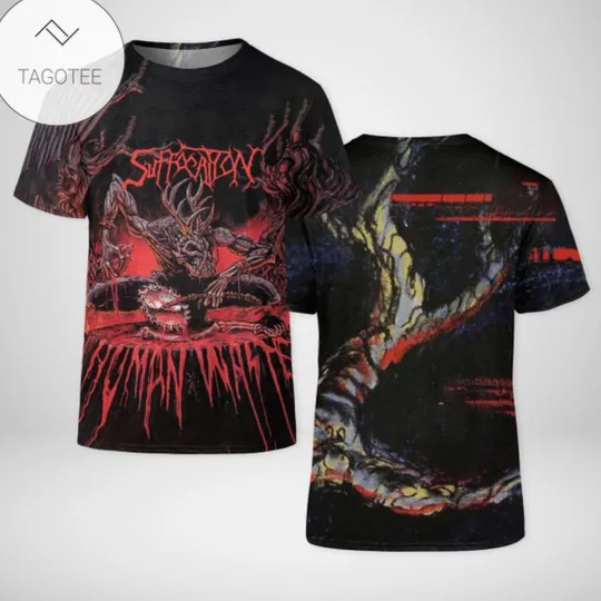 Discover Suffocation Human Waste 3D T-Shirt Album Cover Design