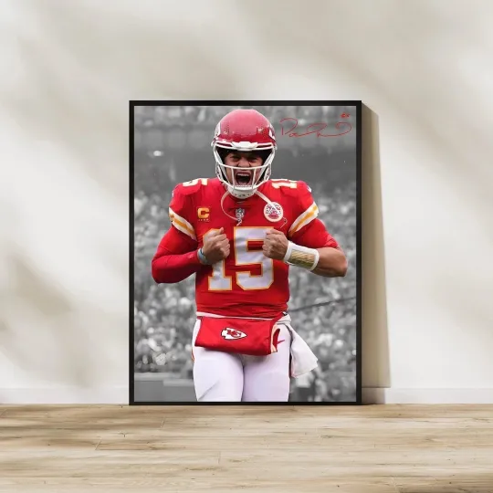 Patrick Mahomes II Poster Kansas City Football Wall Art All Sizes
