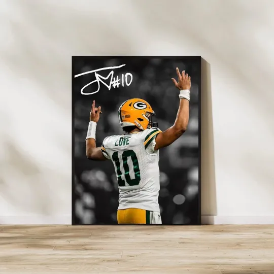 Discover Jordan Love Poster Green Bay Football Wall Art Print All Sizes