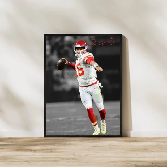 Patrick Mahomes II Poster Kansas City Football Wall Art All Sizes