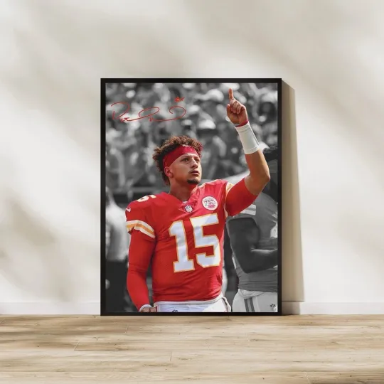 Patrick Mahomes Poster Kansas City Football Sports Art All Sizes