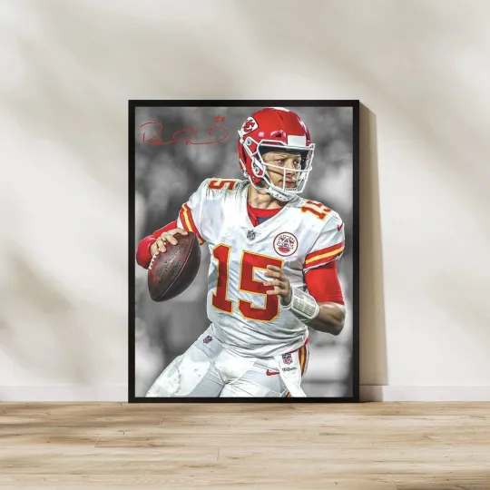 Patrick Mahomes Poster Kansas City Football Wall Art All Sizes